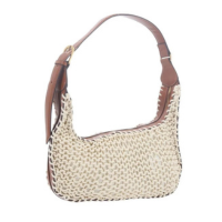 Bolsa Baguete Trançada de Palha - Marfim