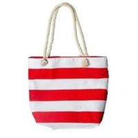 Bolsa De Lona Com Alça De Corda Sacola De Praia Listrado - oem