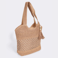 Bolsa de Praia Tote Bag com Detalhes Bege