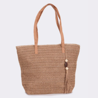 Bolsa de Praia Tote Bag com Detalhes Bege