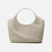 Bolsa Grande De Ombro Texturizada Com Alças Duplas - Bege
