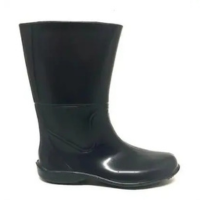 Bota de Borracha Cano Médio Impermeável Galocha Chuva Jardim Unissex Preta