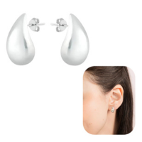 Brinco de Prata 925 Legítima Mini Gota Lisa ModaBrinco de Prata 925 Legítim