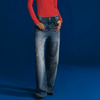 Calça Jeans Feminina Baggy Destroyed Seul