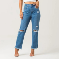 Calça Jeans Feminina Destroyed Disparate - Azul