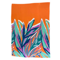 Canga Estampada De Viscose Saida De Praia Usenagai - Laranja+Verde