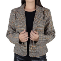 Casaco Feminino Facinelli By Mooncity Xadrez Cafe - 610270 - Marrom