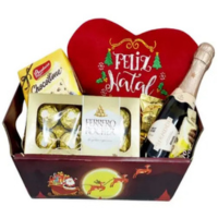 Cesta De Natal Amor Chandon Panettone Bauducco + Bombons - Paraíso do Conju
