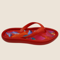 Chinelo Canoa Estampado Farm Apé Cor;Tamanho3334 - Vermelho