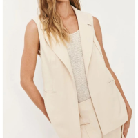 Colete Feminino Alfaiataria Em Peach Touch - Bege