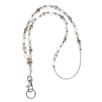 Cordão feminino pérola forte feito nos EUA crachá de identificação porta-ca