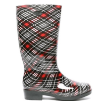 Galocha Feminina Cano Alto Xadrez Preto Gasf AD038 - Preto