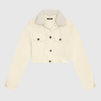 Jaqueta Cropped Feminina Gola Pelo Removível Em Sarja Com Elastano - ENFIM