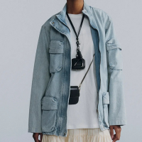 Jaqueta Jeans Feminina Bolsos Cargo