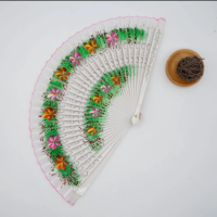 Leque Clássico Espanhol De Madeira Colorido Feito À MãoFãs CheongsamDançaPr