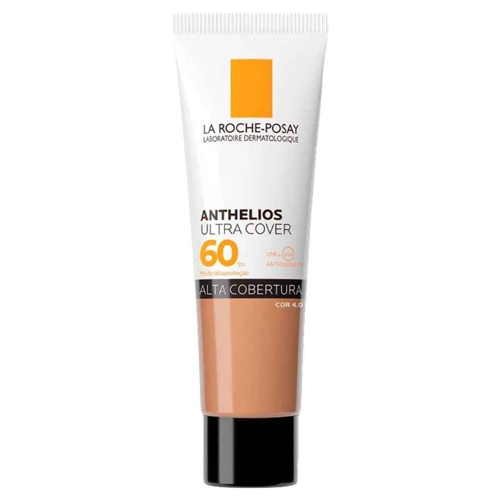 Protetor solar com cor La Roche-Posay Anthelios Ultra Cover FPS 60, alta cobertura em tom bege médio para proteção eficaz e