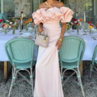 Mila 3D Flower Off The Shoulder Wedding Party Dress 2025 Mermaid Stain Cust