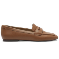 Mocassim Madri Bico Quadrado Marrom