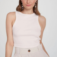 Regata Cropped Feminina - Branco