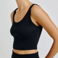 Regata Cropped Hering Em Ribana Feminina - Preto