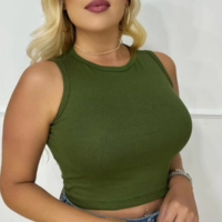 Regatinha Cropped De Algodão Lisa Varias Cores