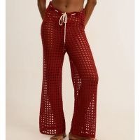 Saída de Praia Calça em Crochê Marrom