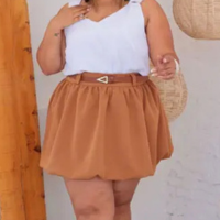 Saia BALONÊ Plus Size Alfaiataria Elegancia Moda Blogueira Fashion Tamanhos
