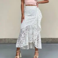 Saia renda midi peplum - Magalu