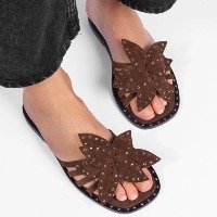 Rasteira Belinda Camurça Chocolate