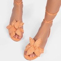 Rasteira Poliana Studded Camurça Peach