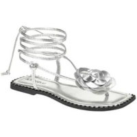 Sandália Feminina Rasteira Amarração Flor Rasteirinha - LAZZLU