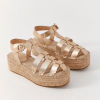 Sandália Fisherman Couro Metalizado