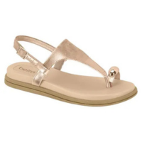 Sandalia Papete Beira Rio Dedo Metálico Dourado Estilosa Lançamento