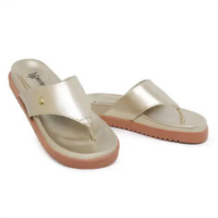 Sandália Papete Chinelo Dedo Feminino Dourada - Myrol Outlet