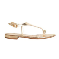 Sandália Rasteira Dourada Dm Glam