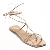 Sandália Rasteira Gladiadora Metalizada Tiras Finas - zurystore