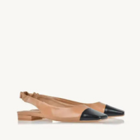 Sapatilha Slingback Bicolor 100% Couro Uza Shoes