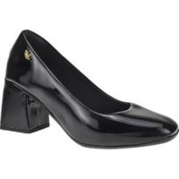 Sapato Scarpin Feminino Salto Bloco Bico Quadrado Verniz - LAZZLU