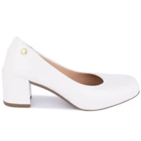Sapato Scarpin Feminino Salto Grosso Bico Quadrado Verniz - Lizeshoes