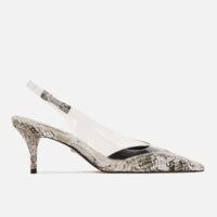 Scarpin Snake Vinil Salto Kitten Slingback