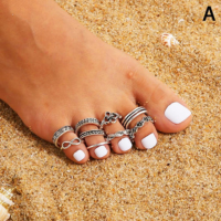 SUCHENBR 9 Pcs Anel De Dedo Para Pés Feminino Meninas Junta De Verão Aberto