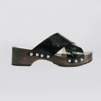 Tamanco Clog Mikaela Shiny Black