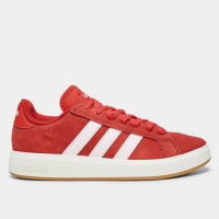 Tênis Adidas Grand Court Base Suede Feminino - Vermelho+Branco