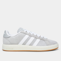 Tênis Adidas Grand Court Base Suede Masculino - Cinza+Branco