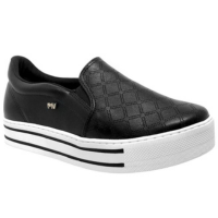 Tênis Slip On Feminino Casual Via Marte 010-009 - Preto