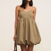 Vestido Balonê Curto Alfaiatado com Busto Recortado Verde