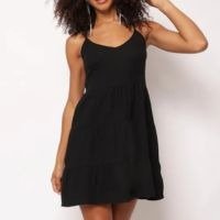 Vestido Feminino Algodão Curto Berry & Co. Três Marias Preto