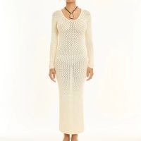 Vestido tricot art off-white