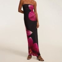 Vestido New Midi em Tule com Estampa Flora Blur Multicores