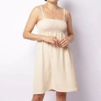 Vestido Feminino Curto Alcinha Bege